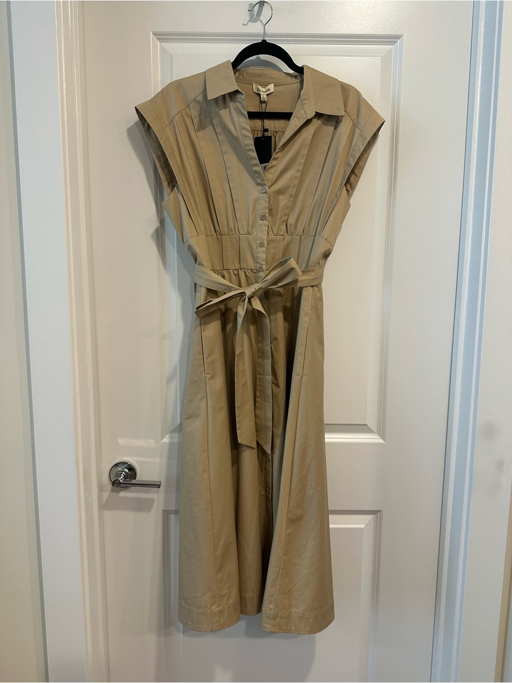Du Paradis NWT Khaki Shirt Dress w Tie Belt
